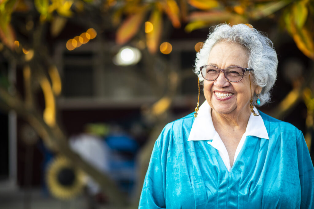 Senior Mexican Woman Portrait Smiling